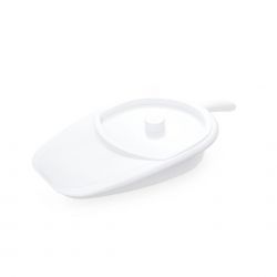 Witte kunststof ondersteek met deksel