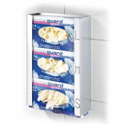Handschoenendispenser trio RVS  voor maat S.M.L