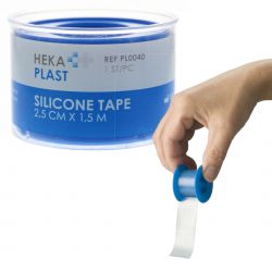 Heka Plast Silicone tape, 2,5cm x 1,5 mtr, verp.à 12 stuks