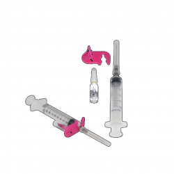 Check clip voor ampullen, roze, verp. à 100 stuks