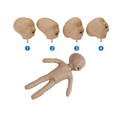 Foetuspop met 4 verwisselbare hoofdjes