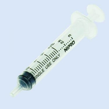 Nipro Injectiespuit 3-delig, 5ml, Luer, verp. à 100 stuks.